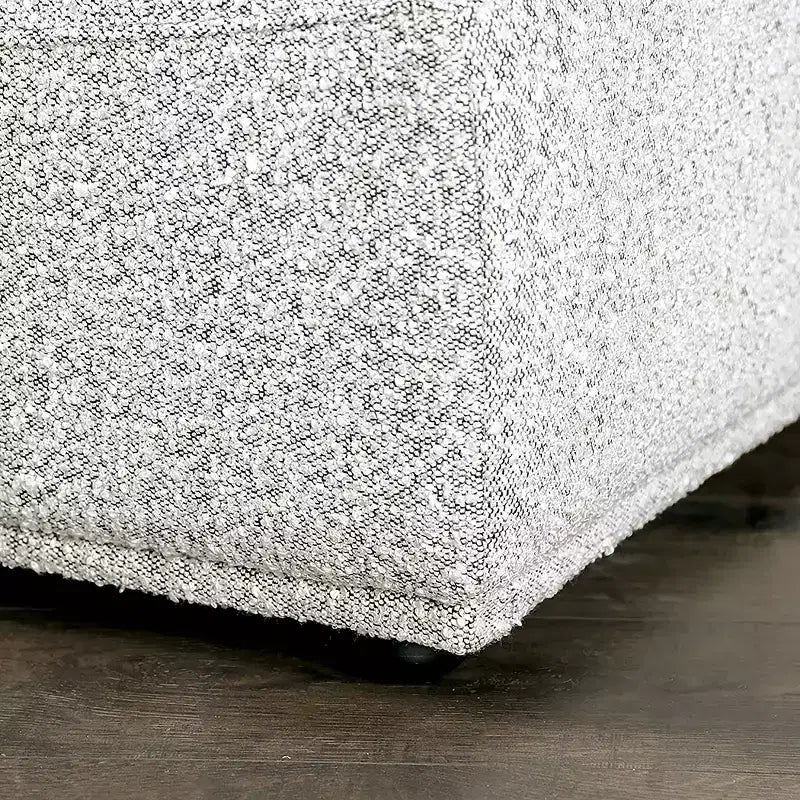 HOMES: Inside + Out Povoa Modern Modular Armless Chair Boucle with Extendable Backrest Light Gray