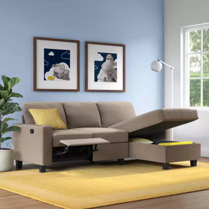 Palisades Reclining Sectional with Right Storage Chaise - Serta