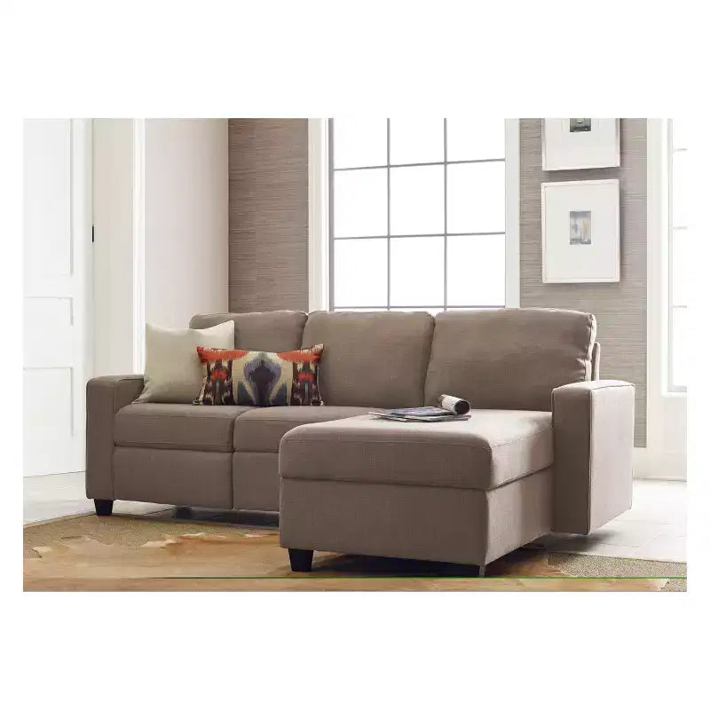 Palisades Reclining Sectional with Right Storage Chaise - Serta