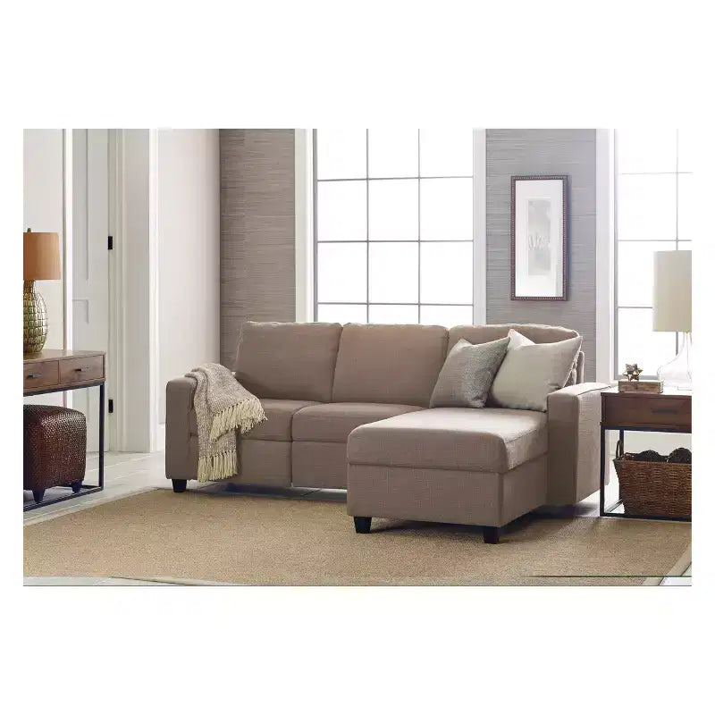 Palisades Reclining Sectional with Right Storage Chaise - Serta