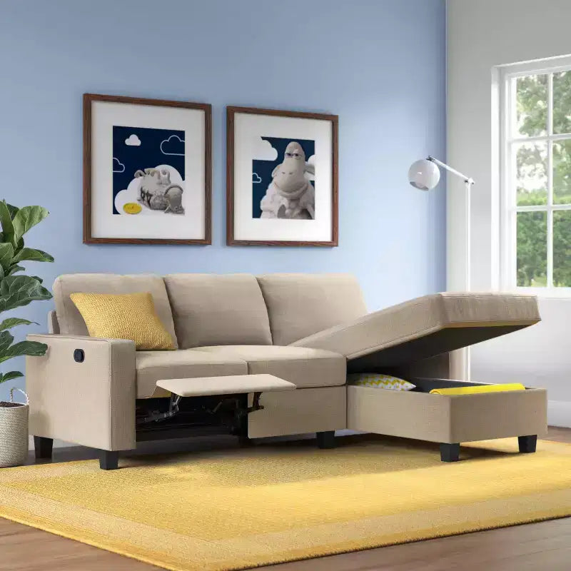 Palisades Reclining Sectional with Right Storage Chaise - Serta