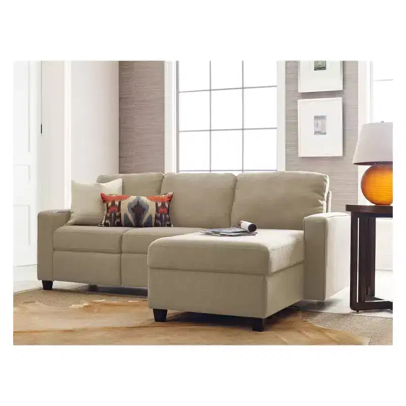Palisades Reclining Sectional with Right Storage Chaise - Serta