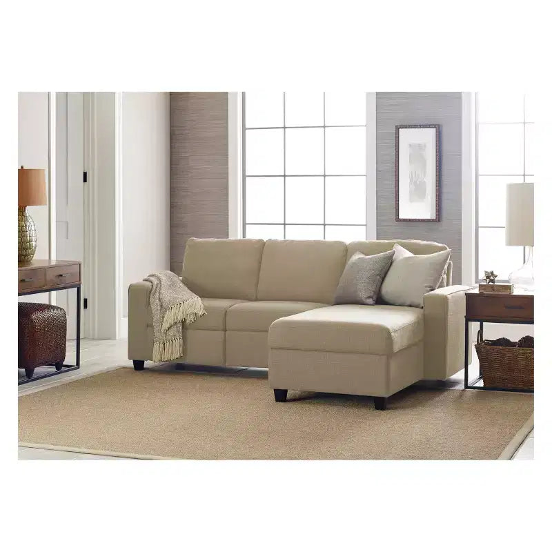 Palisades Reclining Sectional with Right Storage Chaise - Serta