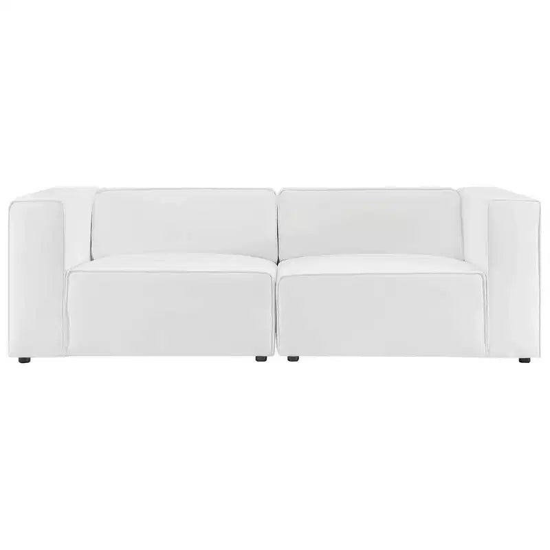 2pc Mingle Vegan Leather Sectional Sofa Loveseat - Modway