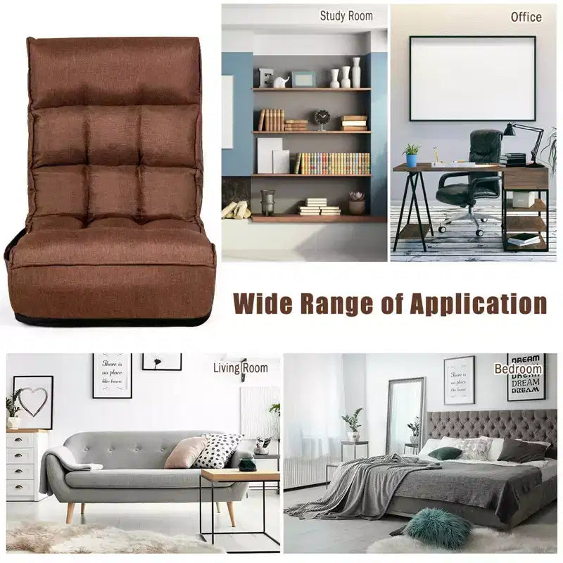 Costway 4-Position Floor Chair Folding Lazy Sofa w/Adjustable Backrest & Headrest