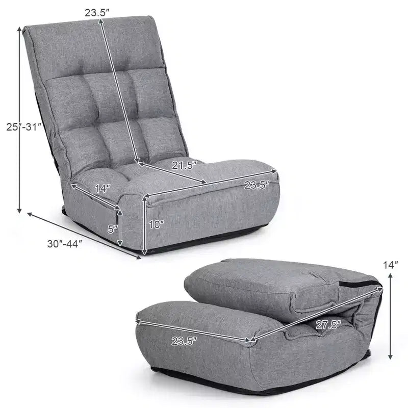 Costway 4-Position Floor Chair Folding Lazy Sofa w/Adjustable Backrest & Headrest