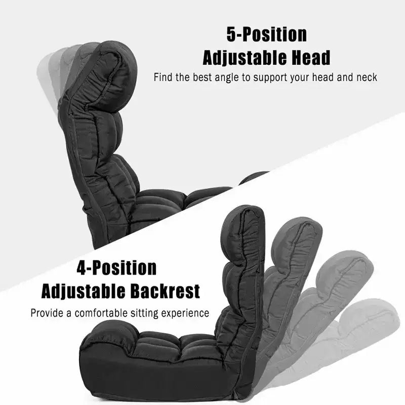 Costway 4-Position Floor Chair Folding Lazy Sofa w/Adjustable Backrest & Headrest