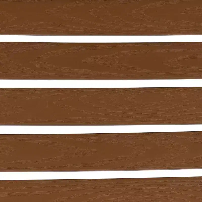 Juego de mesa de patio de 3 piezas Emma y Oliver - Láminas de polietileno sintético imitación teca - Mesa con marco de acero cuadrado de 35" con 2 sillas apilables imitación teca