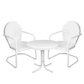Northlight 3-Piece Retro Metal Tulip Chairs and Side Table Outdoor Set, White