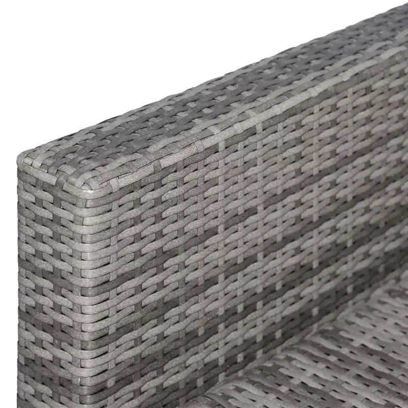 Conjunto de muebles de mimbre de ratán Outsunny de 4 piezas, muebles de conversación acolchados para exteriores con 2 sillas, sofá de dos plazas y mesa de centro de cristal