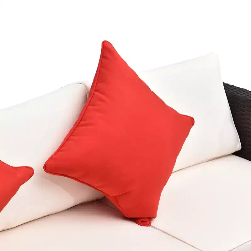 Outsunny Juego de Sofás de Ratán PE para Exterior de 6 Piezas, Set de Muebles Seccionales de Mimbre para Patio con Cojines y Mesa de Centro