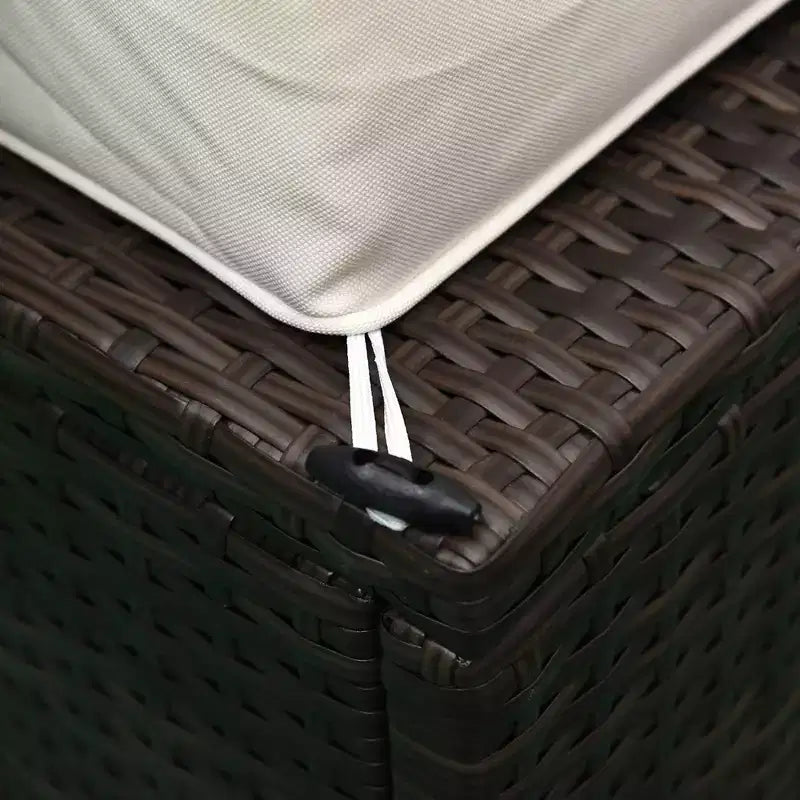 Outsunny Juego de Sofás de Ratán PE para Exterior de 6 Piezas, Set de Muebles Seccionales de Mimbre para Patio con Cojines y Mesa de Centro