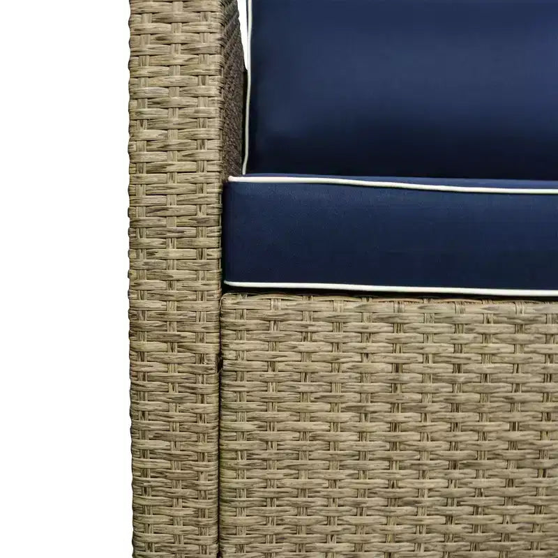 Outsunny Juego de Sofás de Ratán PE para Exterior de 6 Piezas, Set de Muebles Seccionales de Mimbre para Patio con Cojines y Mesa de Centro