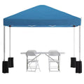 Flash Furniture Portable Tailgate/Event Tent Set-10'x10' Wheeled Pop Up Canopy Tent, 6-Foot Bi-Fold Table, 4 Folding Chairs