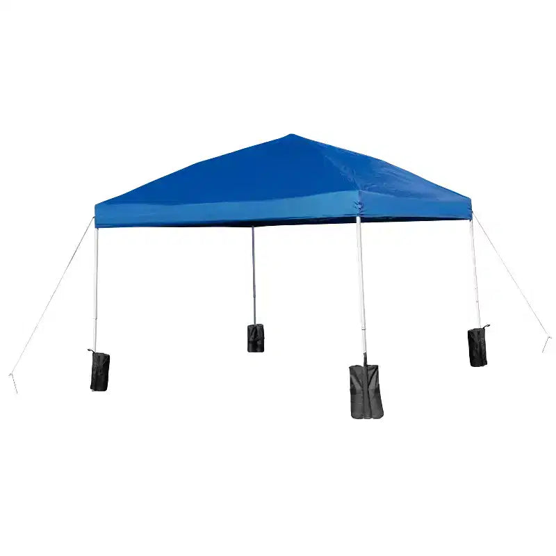 Flash Furniture Carpa Plegable para Eventos de 3 x 3 m con Maleta con Ruedas y Juego de Bancos Plegables - Conjunto Portátil para Portón Trasero, Camping, Eventos