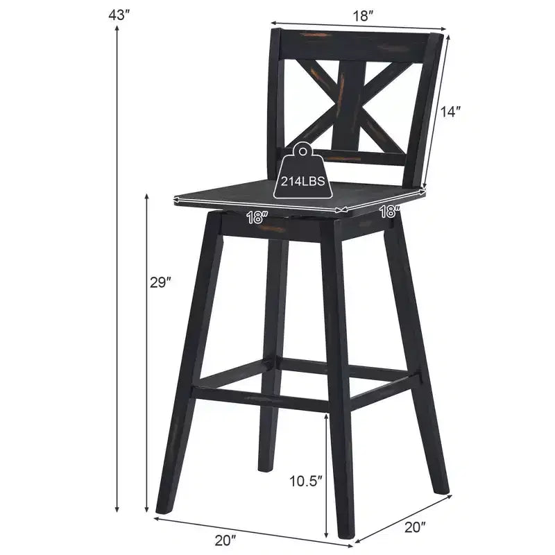 Lot de 4 tabourets de bar pivotants chaises hauteur comptoir 73,7 cm avec repose-pieds