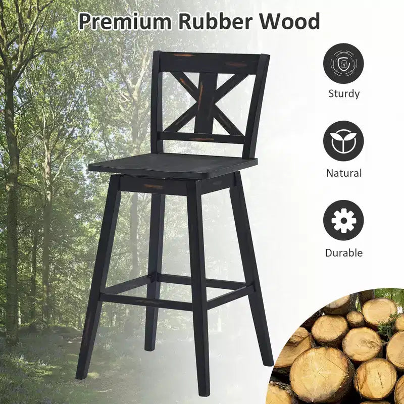 Lot de 4 tabourets de bar pivotants chaises hauteur comptoir 73,7 cm avec repose-pieds