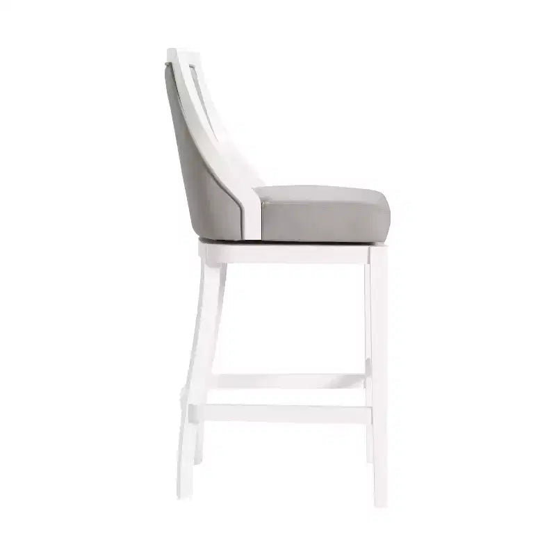 Juego de 2 taburetes de altura de barra con respaldo, estructura de madera de caucho, asiento tapizado, altura de asiento de 31"