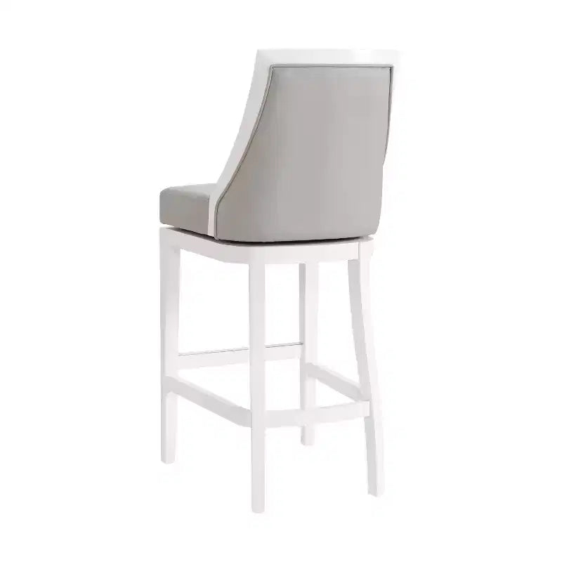 Juego de 2 taburetes de altura de barra con respaldo, estructura de madera de caucho, asiento tapizado, altura de asiento de 31"