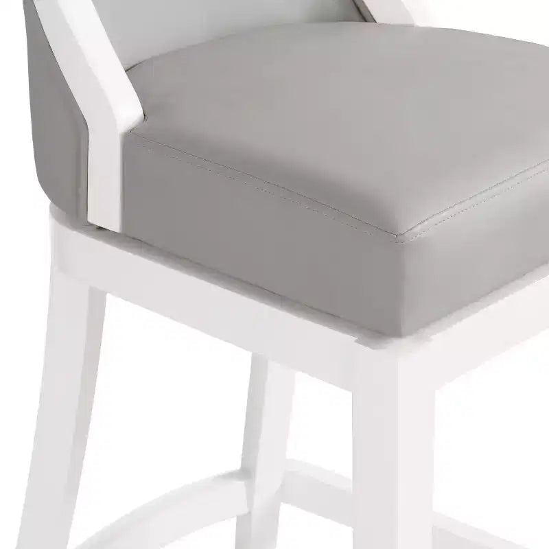Juego de 2 taburetes de altura de barra con respaldo, estructura de madera de caucho, asiento tapizado, altura de asiento de 31"