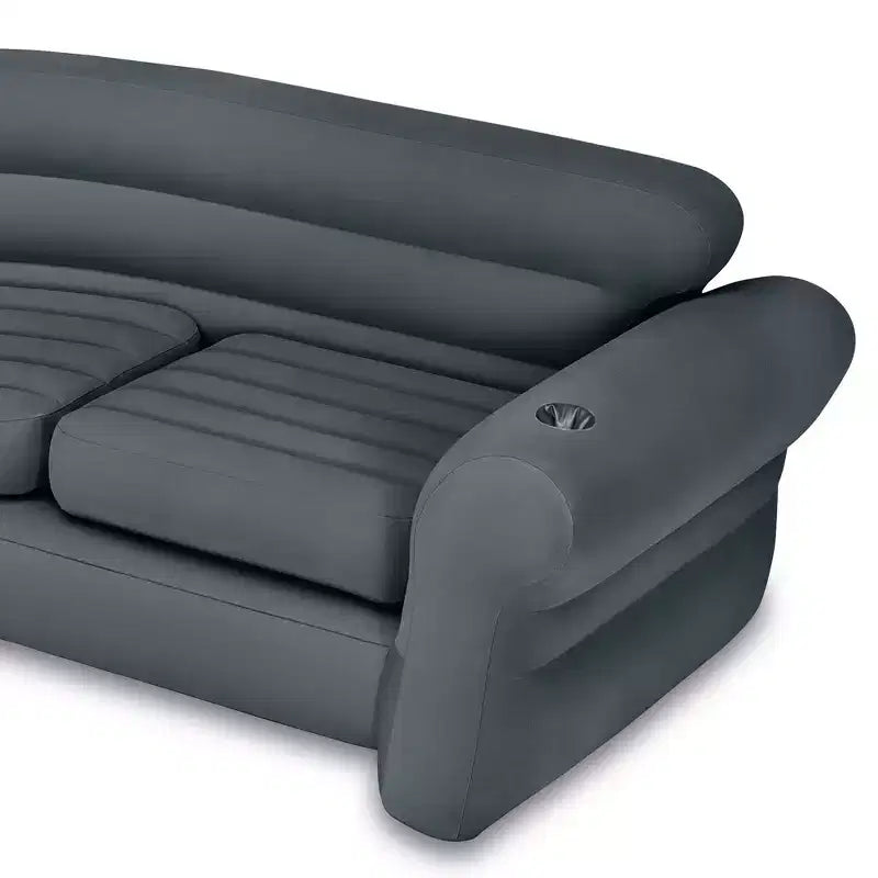 Intex Indoor Corner Sectional Couch w/ Lounge Chair & Ottoman Set (2 Pack)