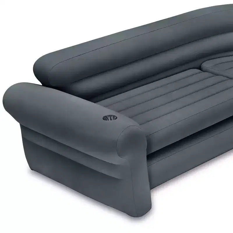 Intex Indoor Corner Sectional Couch w/ Lounge Chair & Ottoman Set (2 Pack)
