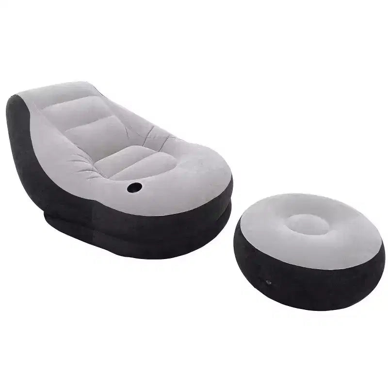 Intex Indoor Corner Sectional Couch w/ Lounge Chair & Ottoman Set (2 Pack)