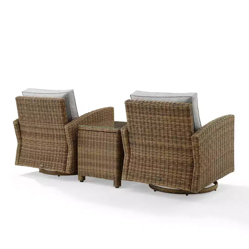 Fauteuils berçants pivotants d'extérieur en acier Bradenton 3 pièces - Crosley