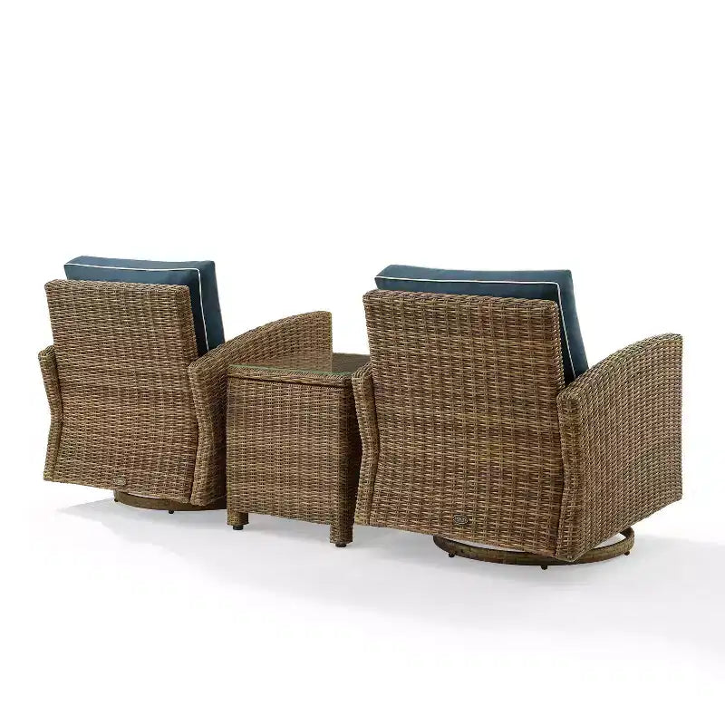 Fauteuils berçants pivotants d'extérieur en acier Bradenton 3 pièces - Crosley