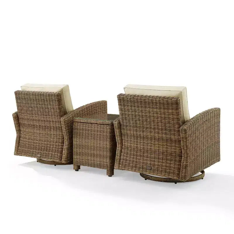 Fauteuils berçants pivotants d'extérieur en acier Bradenton 3 pièces - Crosley