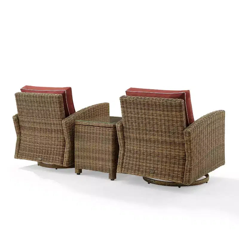 Fauteuils berçants pivotants d'extérieur en acier Bradenton 3 pièces - Crosley