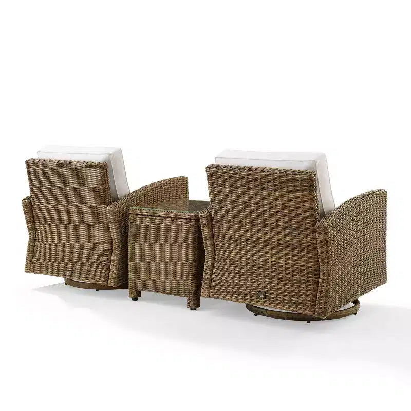 Fauteuils berçants pivotants d'extérieur en acier Bradenton 3 pièces - Crosley