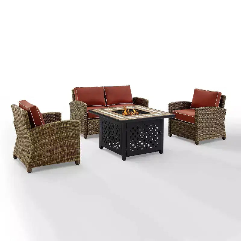 Ensemble de foyer extérieur en acier Bradenton 4 pièces - Crosley