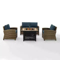 4pc Bradenton Outdoor Steel Fire Pit Set - Crosley
