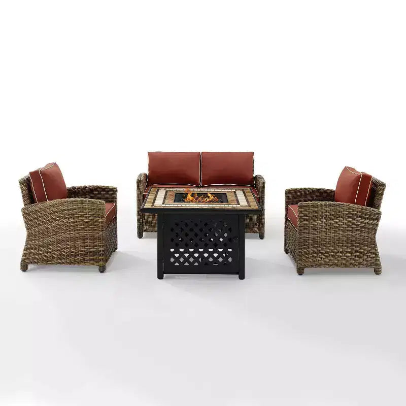 Ensemble de foyer extérieur en acier Bradenton 4 pièces - Crosley