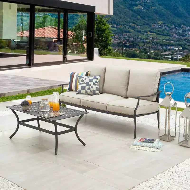 Ensemble de salon de jardin 2 pièces avec canapé et table basse - Patio Festival