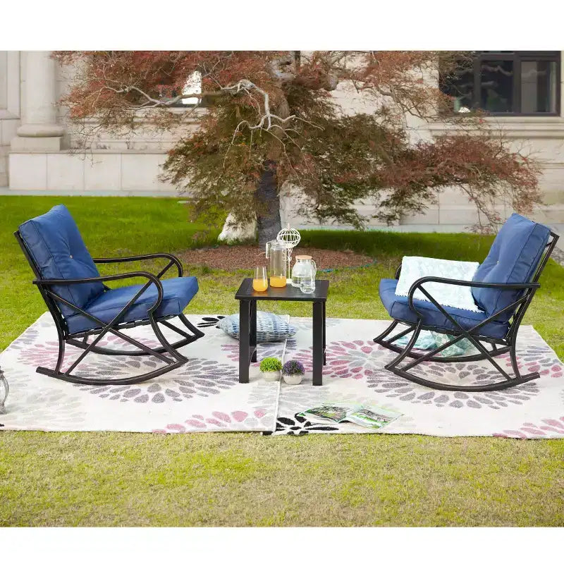 Ensemble de 3 fauteuils à bascule pour patio - Patio Festival
