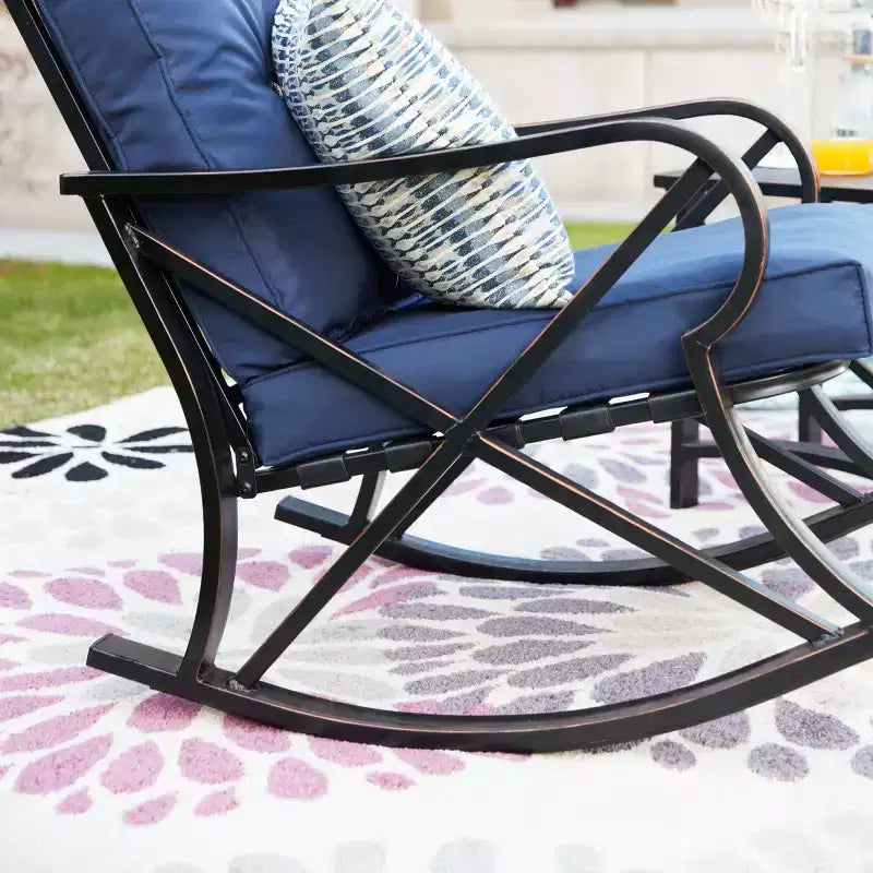 Ensemble de 3 fauteuils à bascule pour patio - Patio Festival