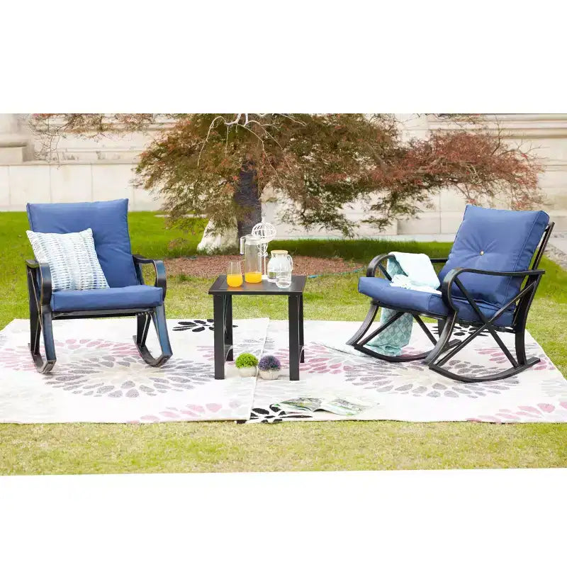 Ensemble de 3 fauteuils à bascule pour patio - Patio Festival