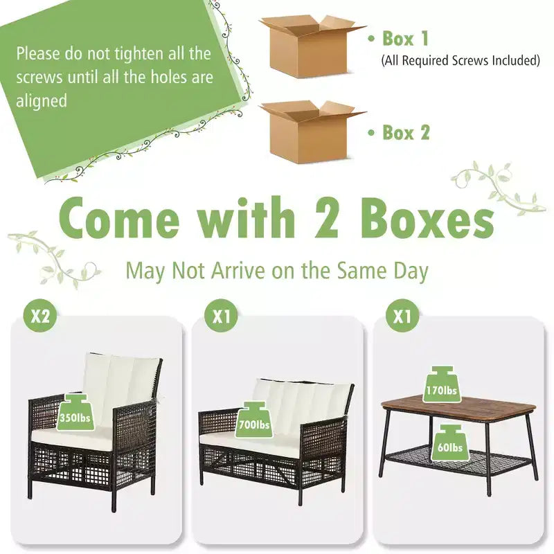 Juego de muebles de ratán para patio Costway de 8 piezas con sillas acolchadas y mesa de madera con estante