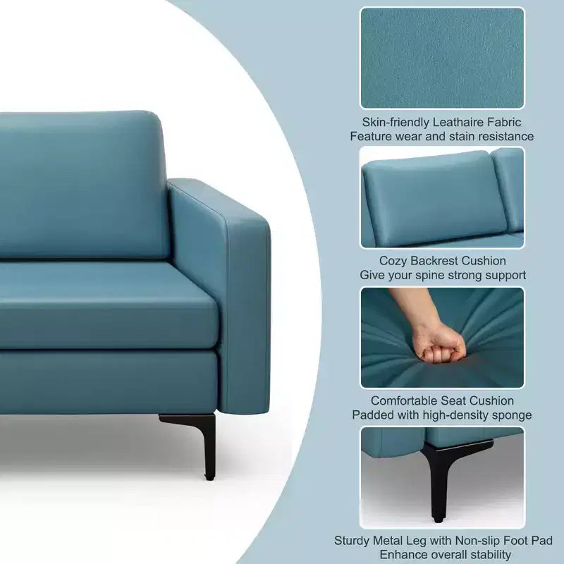 Costway Modular 3-Seat Sofa Couch w/ Socket USB Ports & Side Storage Pocket