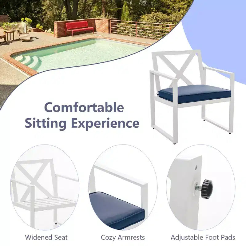 Juego de muebles de conversación para patio Costway de 4 piezas con cojines en reposabrazos, sofás biplaza para jardín