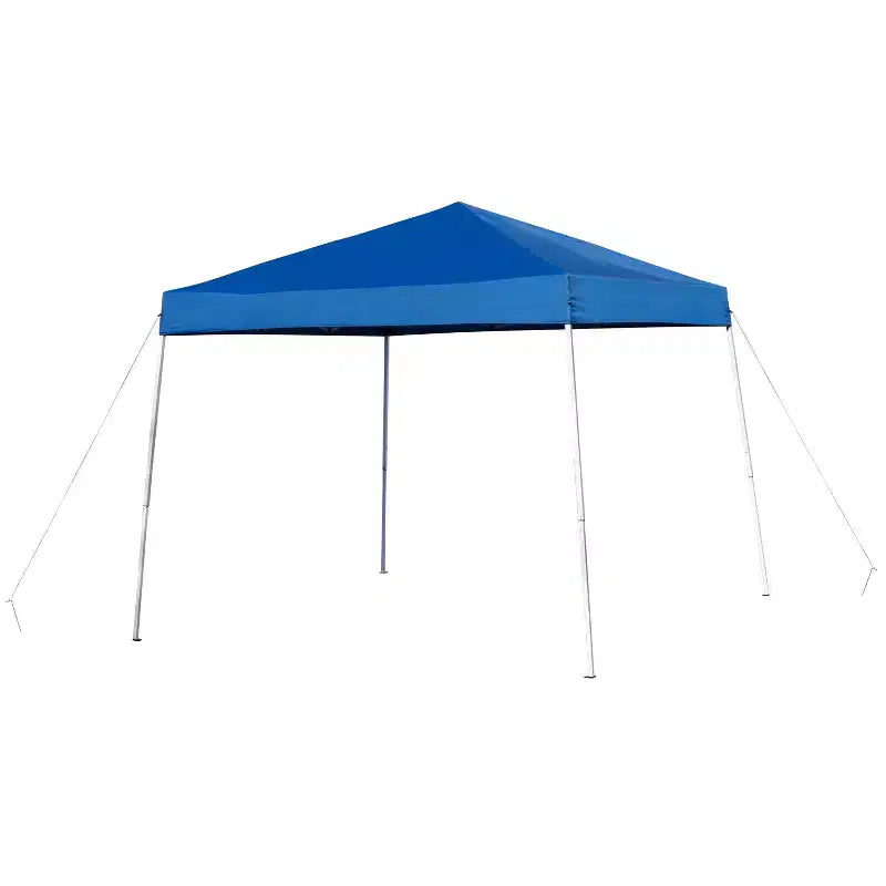 Juego portátil de puerta trasera, camping o eventos de Emma y Oliver con carpa tipo toldo blanca emergente con bolsa de transporte y mesa plegable con bancos.