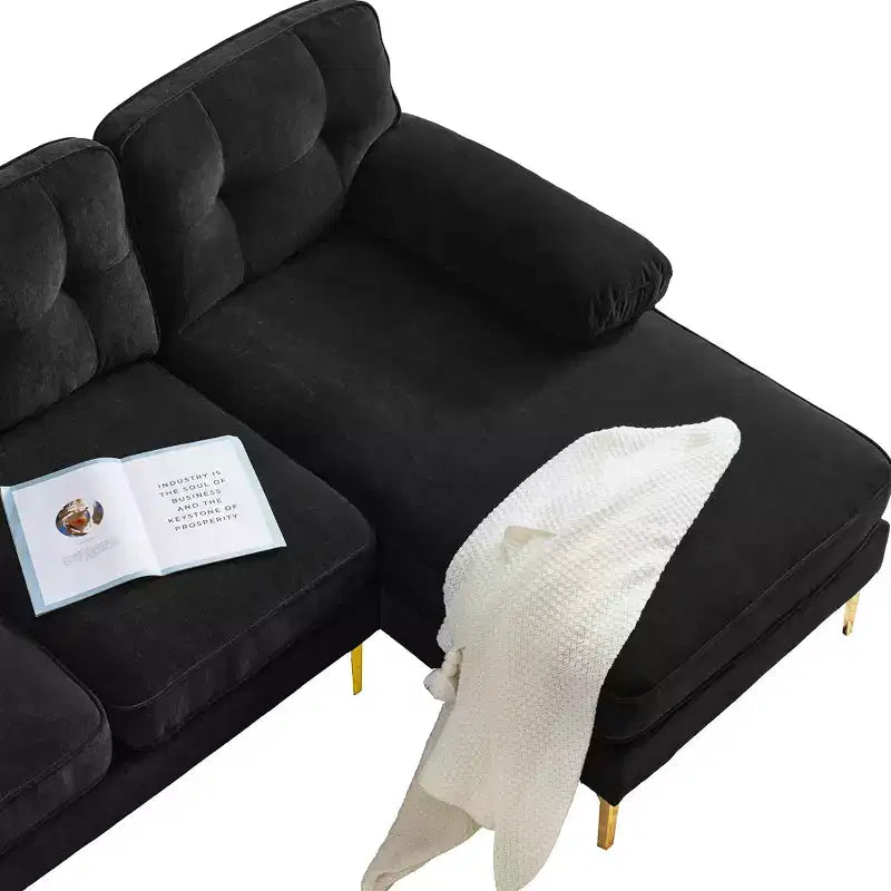 83 Modern Velvet Upholstered Sectional Sofas Couch-ModernLuxe