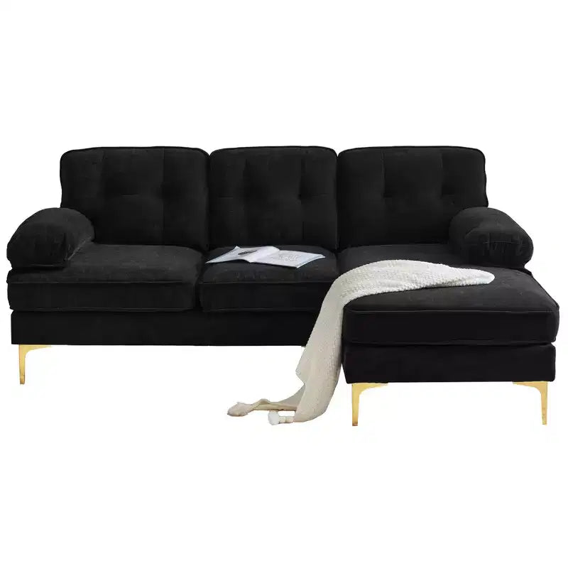 83 Modern Velvet Upholstered Sectional Sofas Couch-ModernLuxe