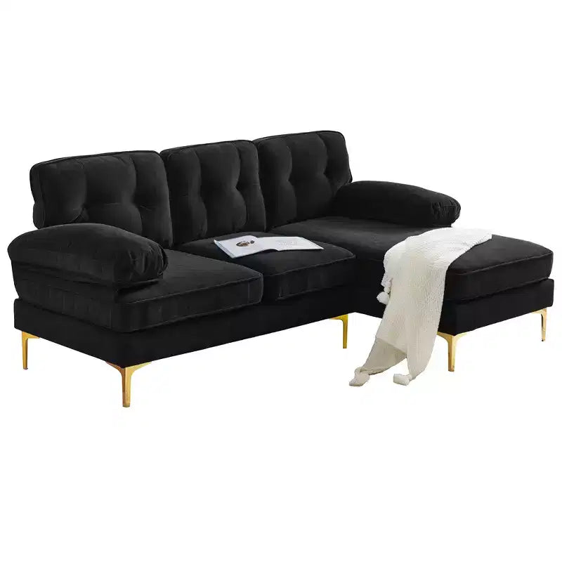 83 Modern Velvet Upholstered Sectional Sofas Couch-ModernLuxe
