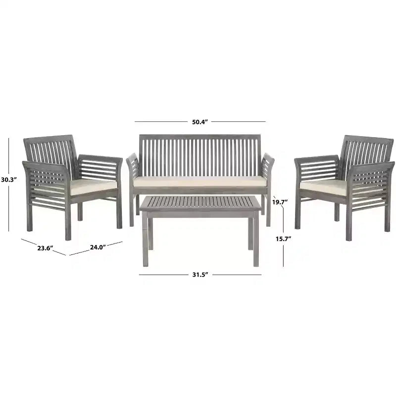 Juego de patio Carson de 4 piezas - Interior/exterior - PAT7005 - Safavieh
