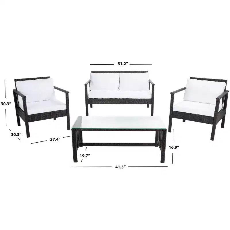 Juego de sala Garnen de 4 piezas - Interior/exterior - PAT7714 - Safavieh