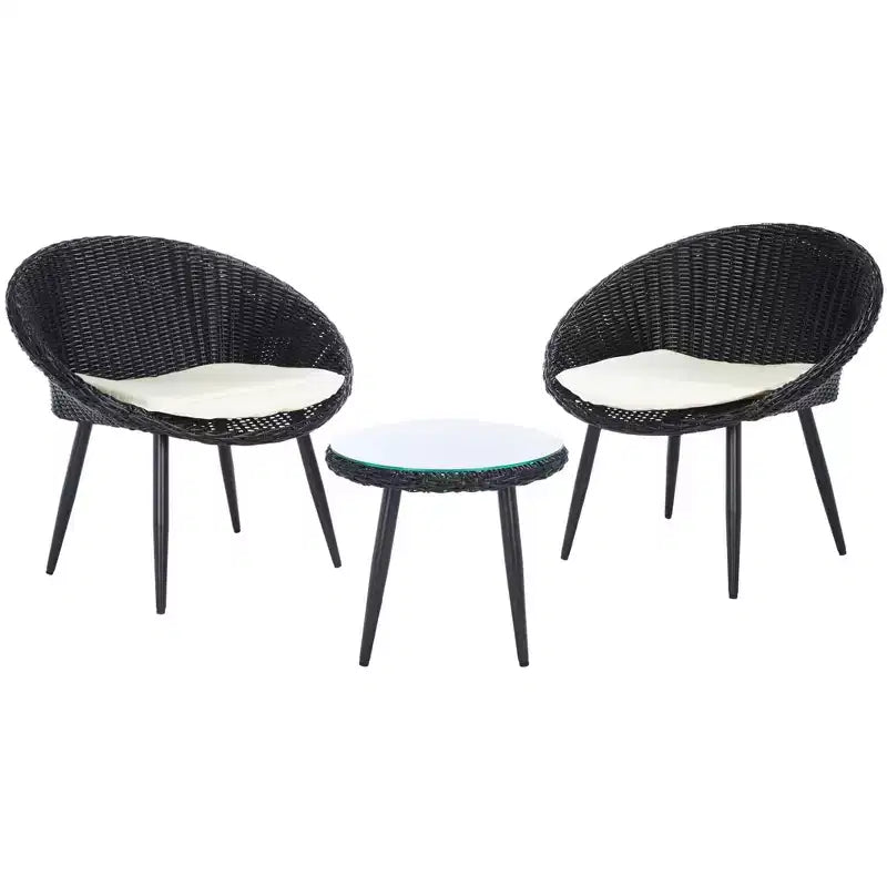 Merami 3 Piece Lounger Set - Indoor/Outdoor - PAT9017 - Black/Beige - Safavieh