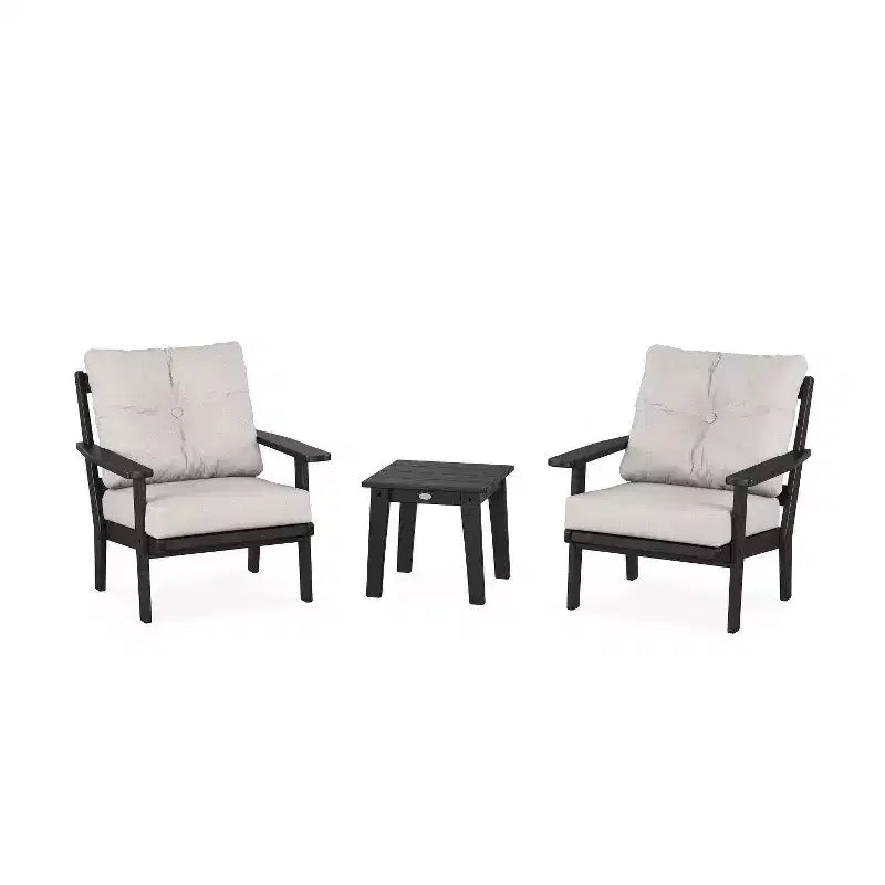 POLYWOOD 3pc Prairie Deep Seating Outdoor Patio Conversation Set